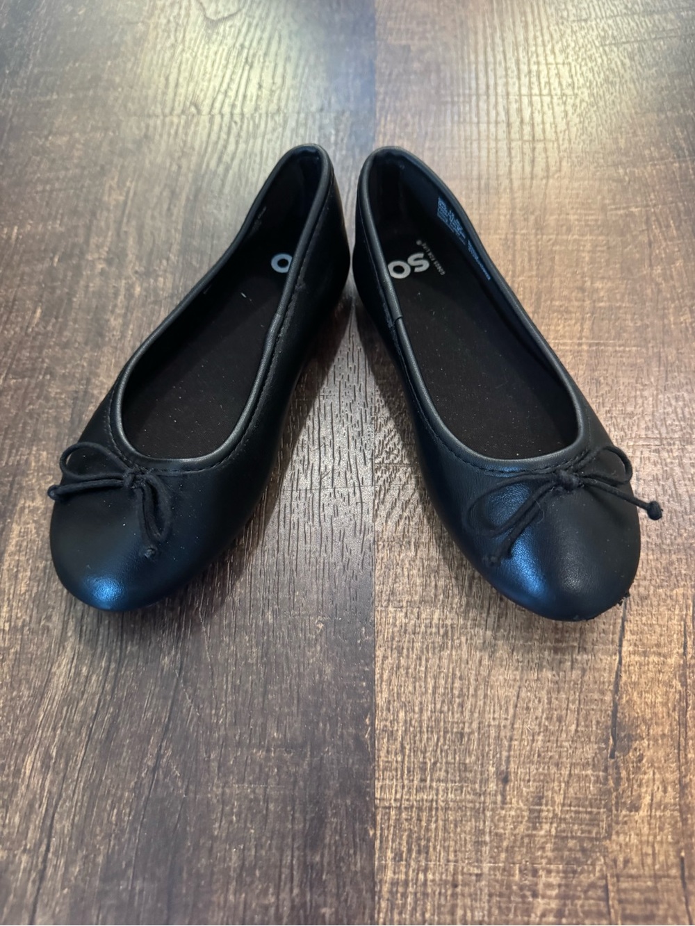Sonoma Black Girls' Ballet Flats with Bow Trim